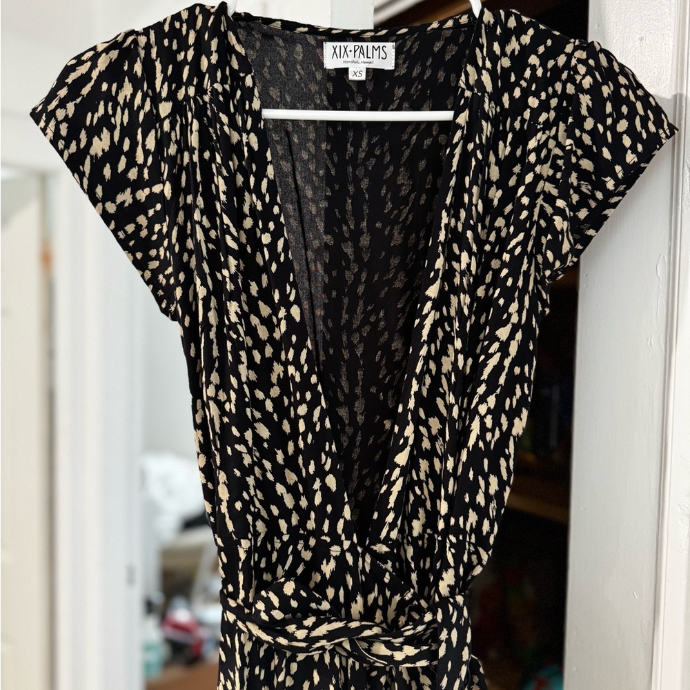 XIX Palms Black and Cream Dress